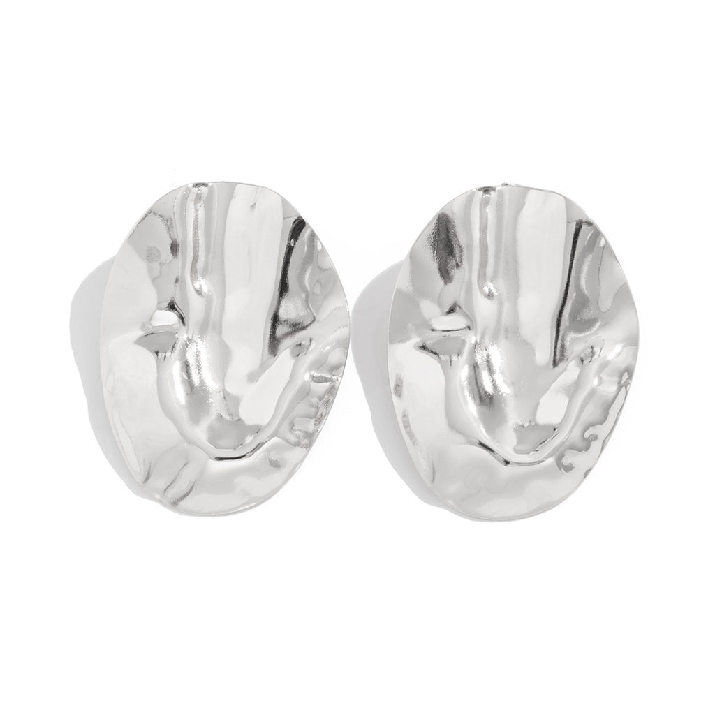 Liquid Sun Statement Disc Earrings | High-Polish Geometric Studs