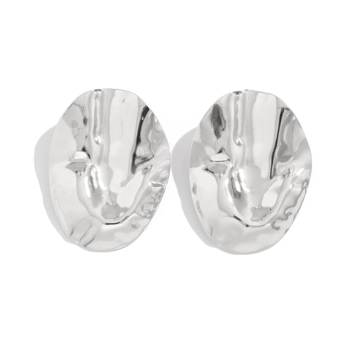 Liquid Sun Statement Disc Earrings | High-Polish Geometric Studs